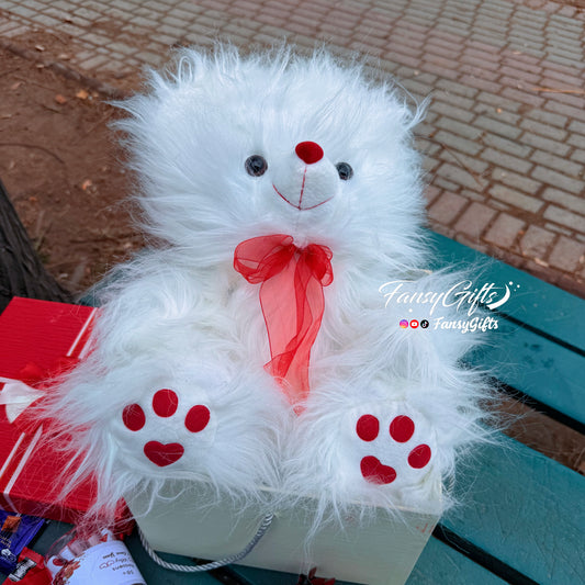 Big Surprise Box - Teddy, Hanging Chocolate, Metal Flower, Card & Love Jar