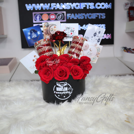 Bangle Bouquet with Flowers & Customize Card