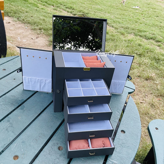 Luxury Jewelry Organizer - 5 Drawer with Bracelets , Watch & Earring Holders