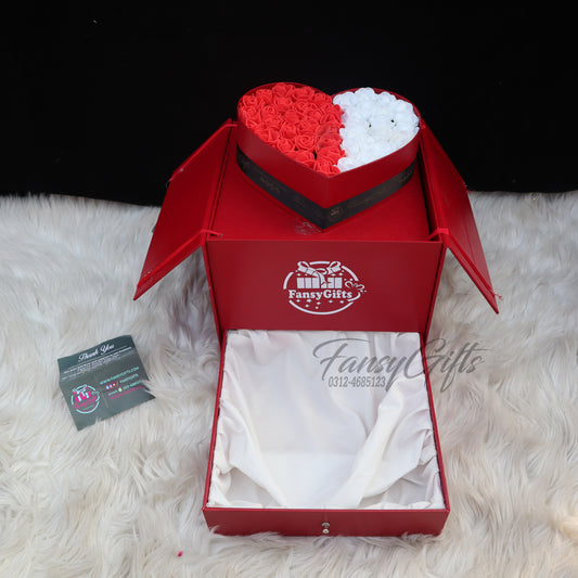Empty Heart Drawer Popup Boxes with PE Roses