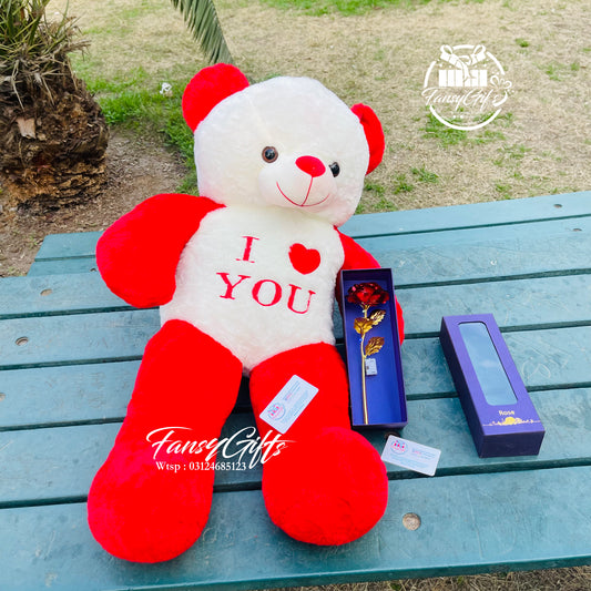 Teddy Bear with Metal Flower