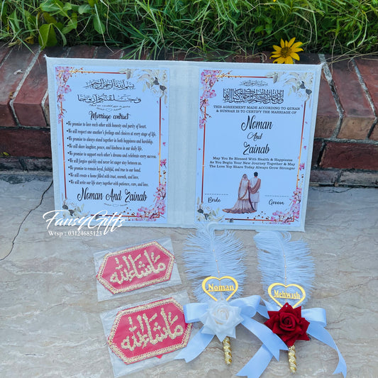 Nikkah Marriage Contract Booklet Set with Pens & Imamzamin