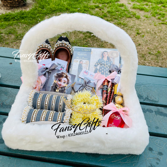 Luxury Fluffy Gift Basket For Someone Special