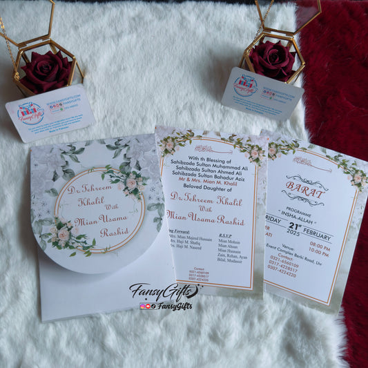 3-Event Wedding Card Set | Colorful Floral Design & Printed Envelope