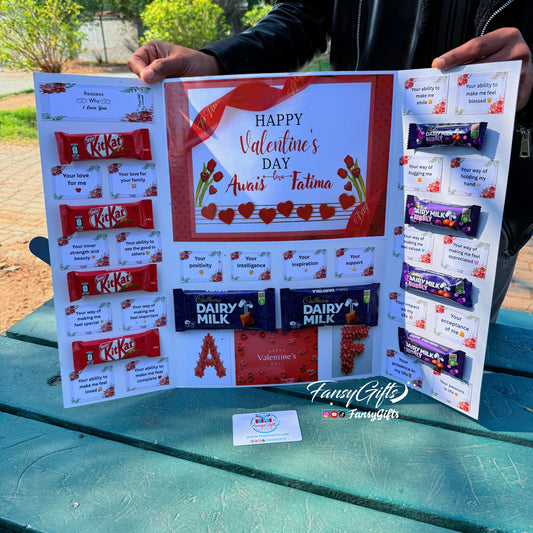 Surprise Foldable Book - Metal Flower, Valentine Cards & Chocolates