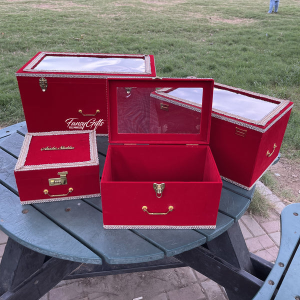Customize Bangle & Bridal Trunk Boxes - 4 Piece Set (Small, Medium, Large)