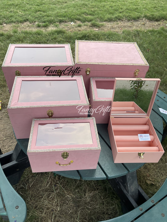 Customize Bangle & Bridal Trunk Boxes - 6 Piece Set (Small, Medium, Large)