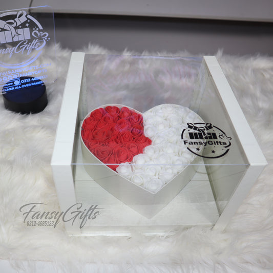 PE Fomic Roses Heart in Transparent Box - Perfect Gift