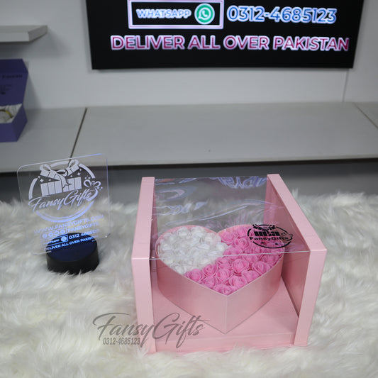PE Fomic Roses Heart in Transparent Box - Perfect Gift