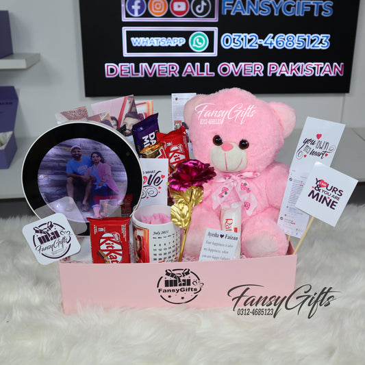 Customize Stuff Bouquet - Surprise Gift Package with LED Frame & Mug