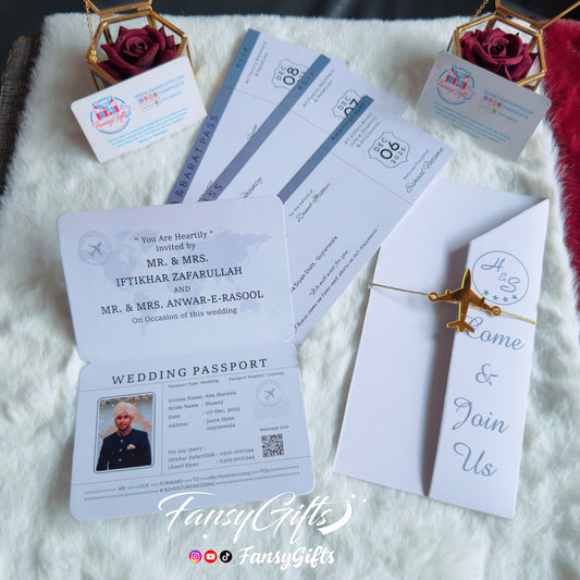 Passport Wedding Invitation with Bride/Groom Picture | Fansy Wedding Passport