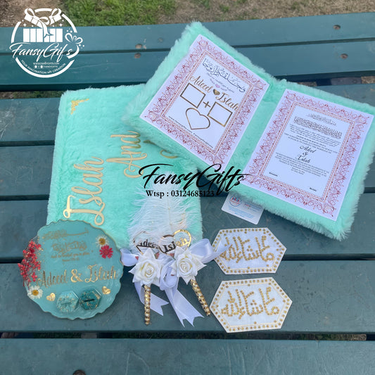 Luxury Fluffy Nikkah Booklet Set with Customizable Options
