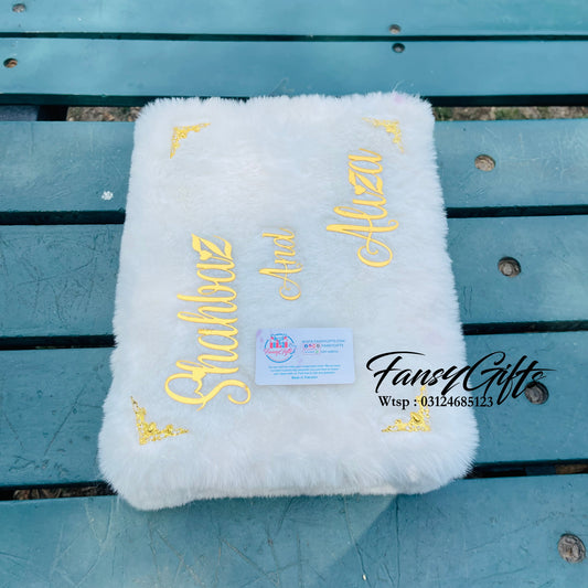 Luxury Fluffy Nikkah Booklet Set with Resin Tray - Trending Set