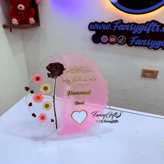 Rose Preserved Resin Thumb Board Tray — Nikkah & Wedding Set