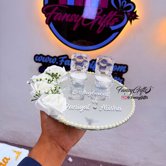 Luxury Customize Mirror Ring Tray