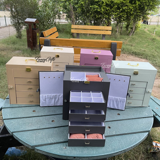 Luxury Jewelry Organizer - 5 Drawer with Bracelets , Watch & Earring Holders