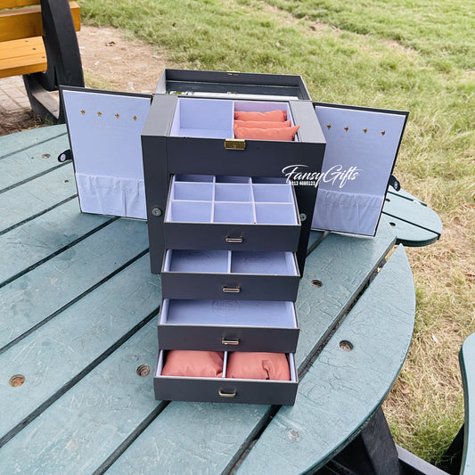 Luxury Jewelry Organizer - 5 Drawer with Bracelets , Watch & Earring Holders