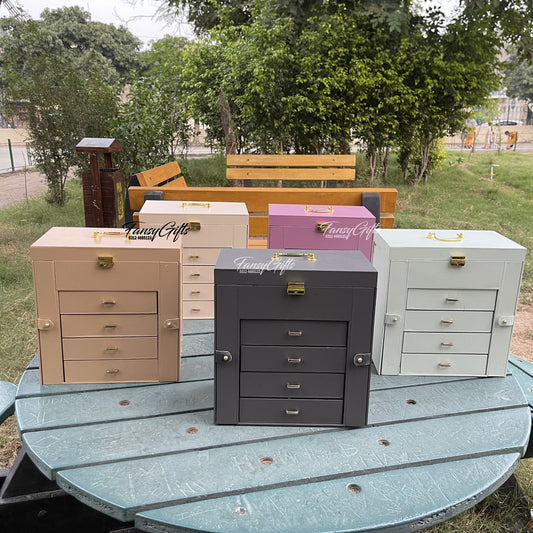 Luxury Jewelry Organizer - 5 Drawer with Bracelets , Watch & Earring Holders