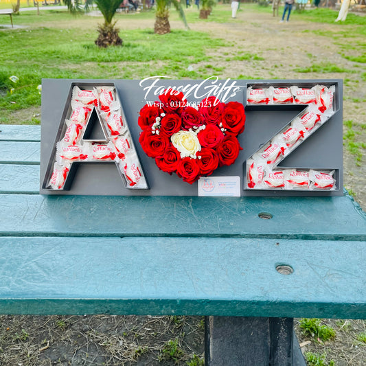 Customizable Tray with Couple Initials - Letter & Heart Design