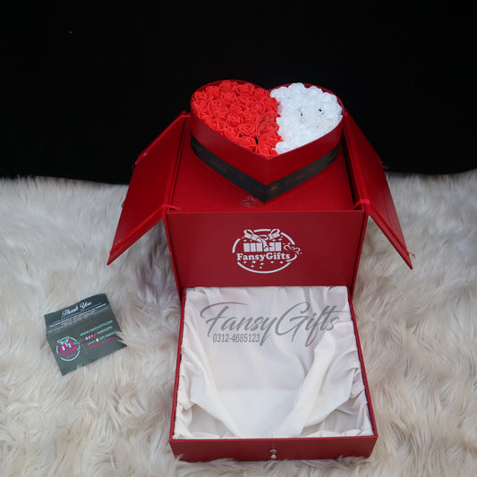 Empty Heart Drawer Popup Boxes with PE Roses
