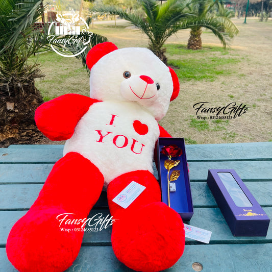 Teddy Bear with Metal Flower