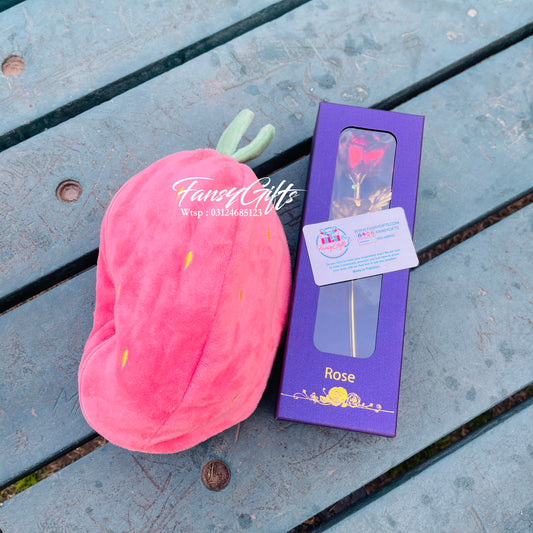 Fluffy Rabbit with Metal Flower