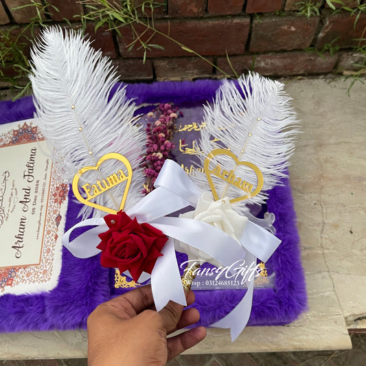 Luxury Fluffy Nikkah Set Deal with Thumb Board - Complete Package