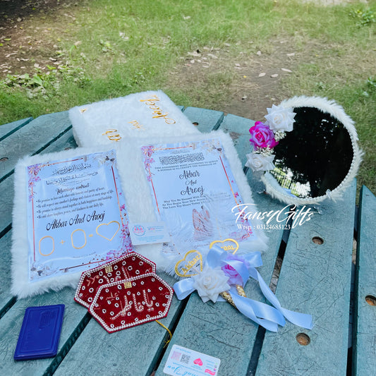 Luxury Fluffy Nikkah Set with Mirror - Complete Package