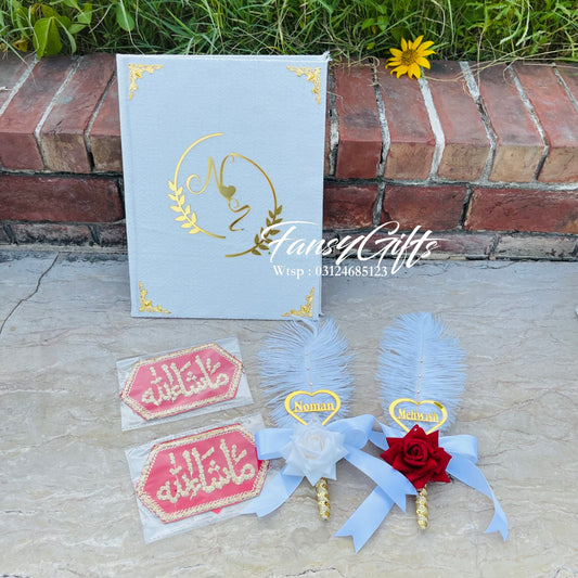 Nikkah Marriage Contract Booklet Set with Pens & Imamzamin
