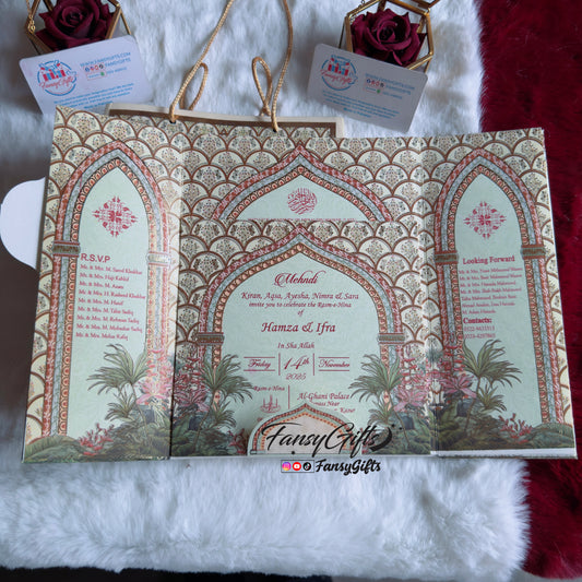 Fansy Wedding Card Set with Transparent Envelope | Bride & Groom Design