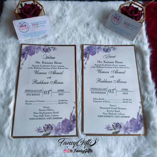 Ribbon Bow Envelope with Left-Right Cut & Floral Design | Fansygifts Wedding cards