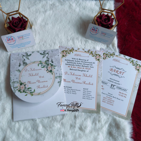 3-Event Wedding Card Set | Colorful Floral Design & Printed Envelope