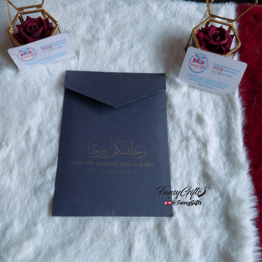 Luxury Acrylic Wedding Card | Wakhalnakum Ayat Envelope & Acrylic Card Floral Design