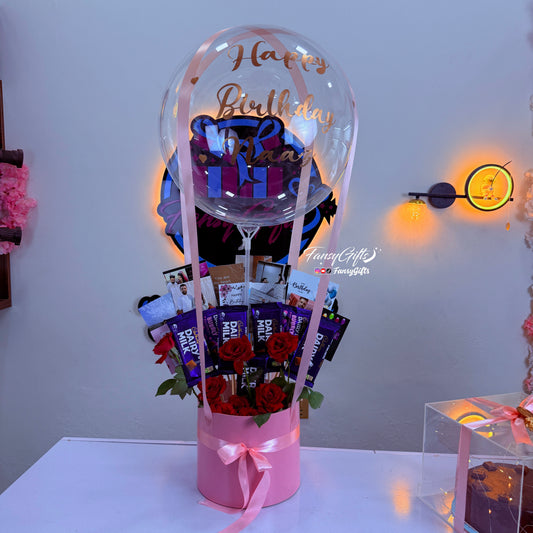Customize Flower & Chocolate Balloon Bouquet ( Only Lahore )