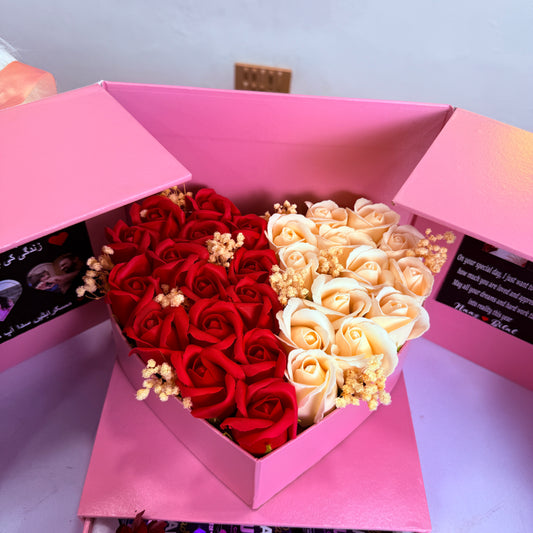Fluffy Teddy Bear & Luxury Heart Drawer Box Gift Set